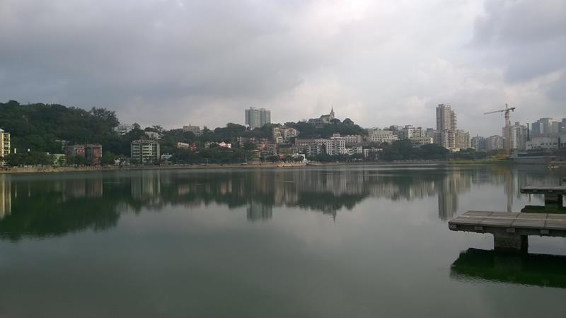 The church in the center, the other hills on the left.