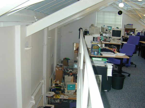 Looking down in Jamestown Road